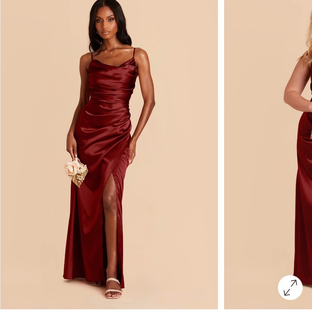 Birdy Grey Cabernet Lydia Shiny Satin Maxi Dress